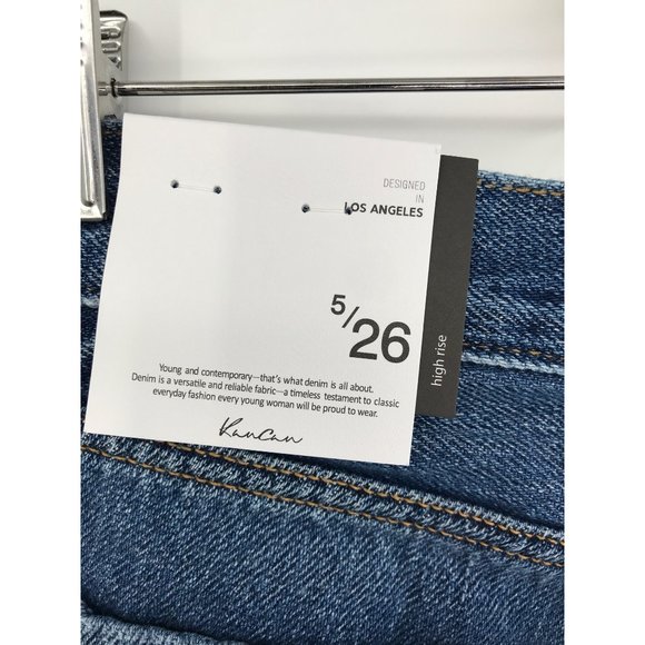 Kancan Beau High Rise Denim Jean Cuffed Shorts 5/26 NEW - Picture 4 of 8
